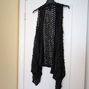 J Janet Black Open  Vest Size S/M